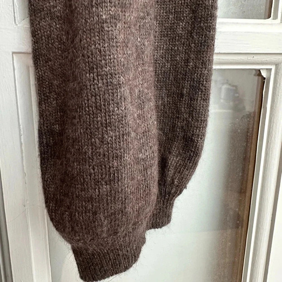 BCBGMAXAZRIA Brown Soft Angora Wool Blend Button Down Cardigan Size L Large - Picture 7 of 12